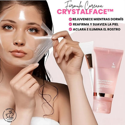 CrystalFace™ - Mascarilla Facial Rejuvenecedora con Colágeno