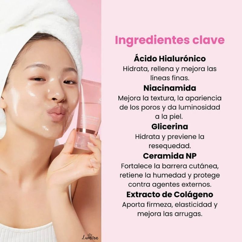 CrystalFace™ - Mascarilla Facial Rejuvenecedora con Colágeno