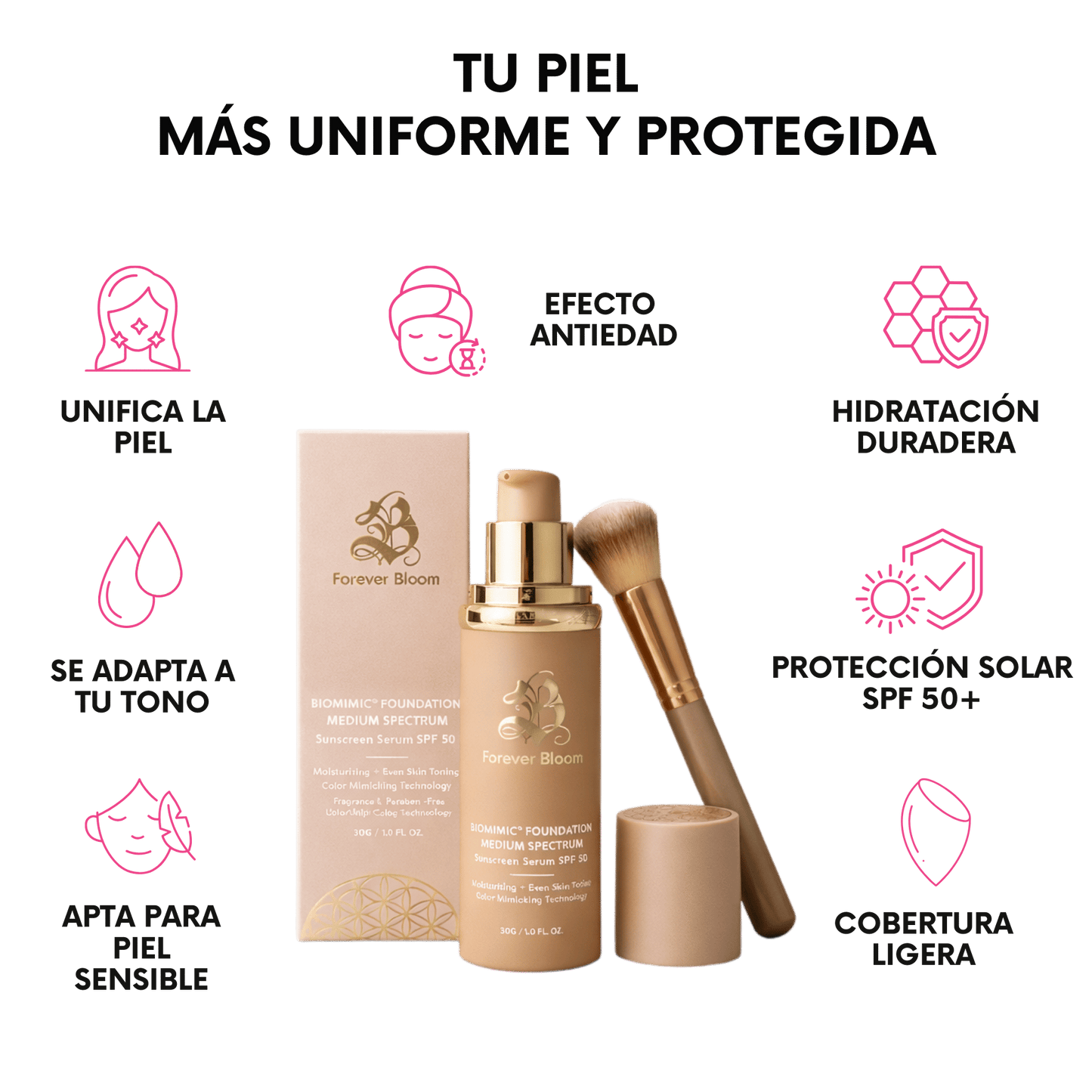 Base de Maquillaje 4 en 1 con SPF 50+