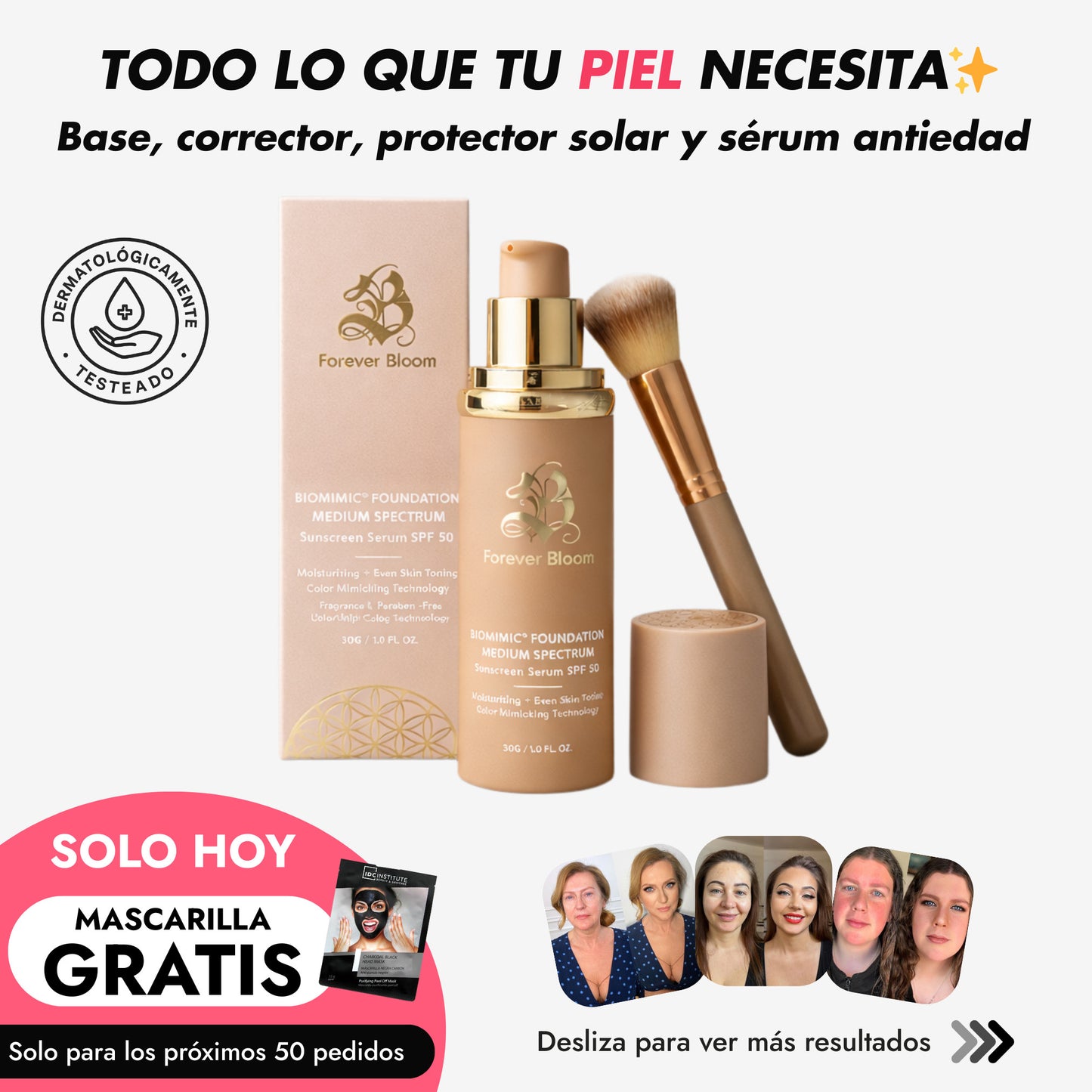 Base de Maquillaje 4 en 1 con SPF 50+
